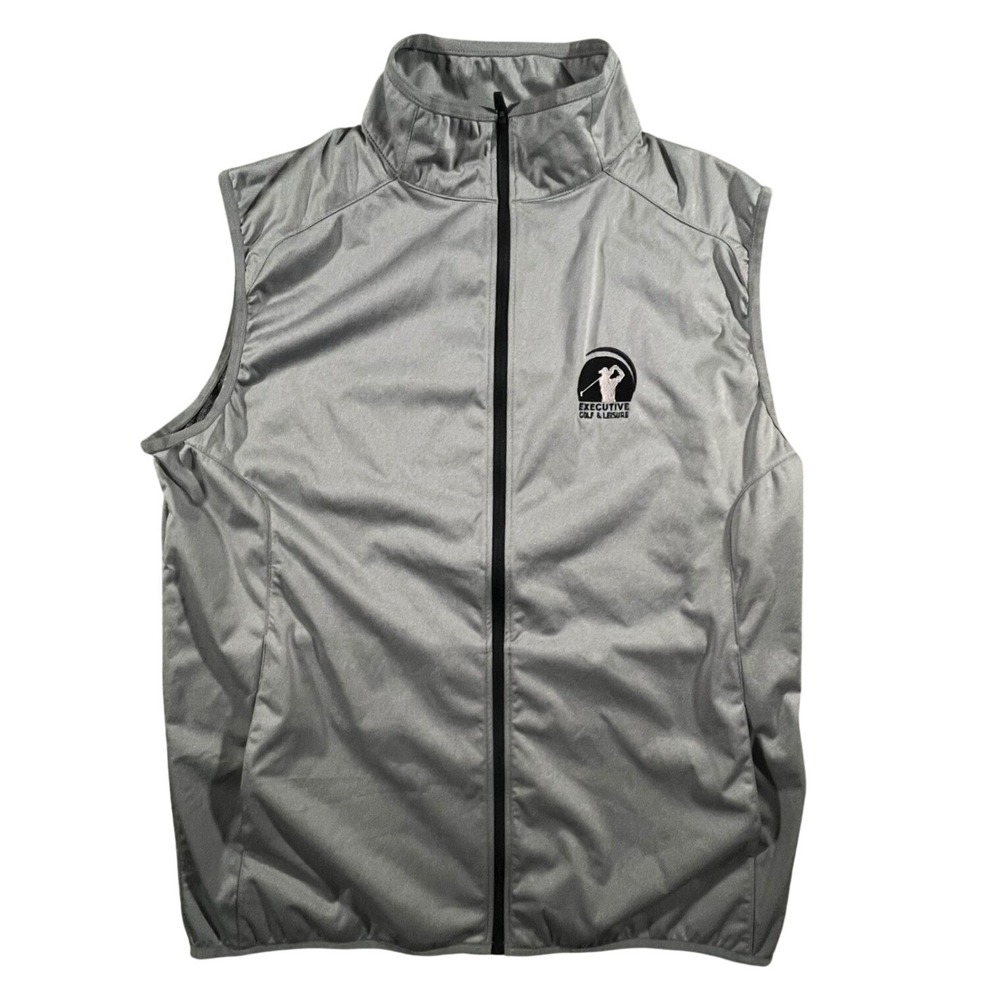 Glenmuir 1891 Golf Vest Mens M Gray Full Zip Storm Bloc Showerproof Executive